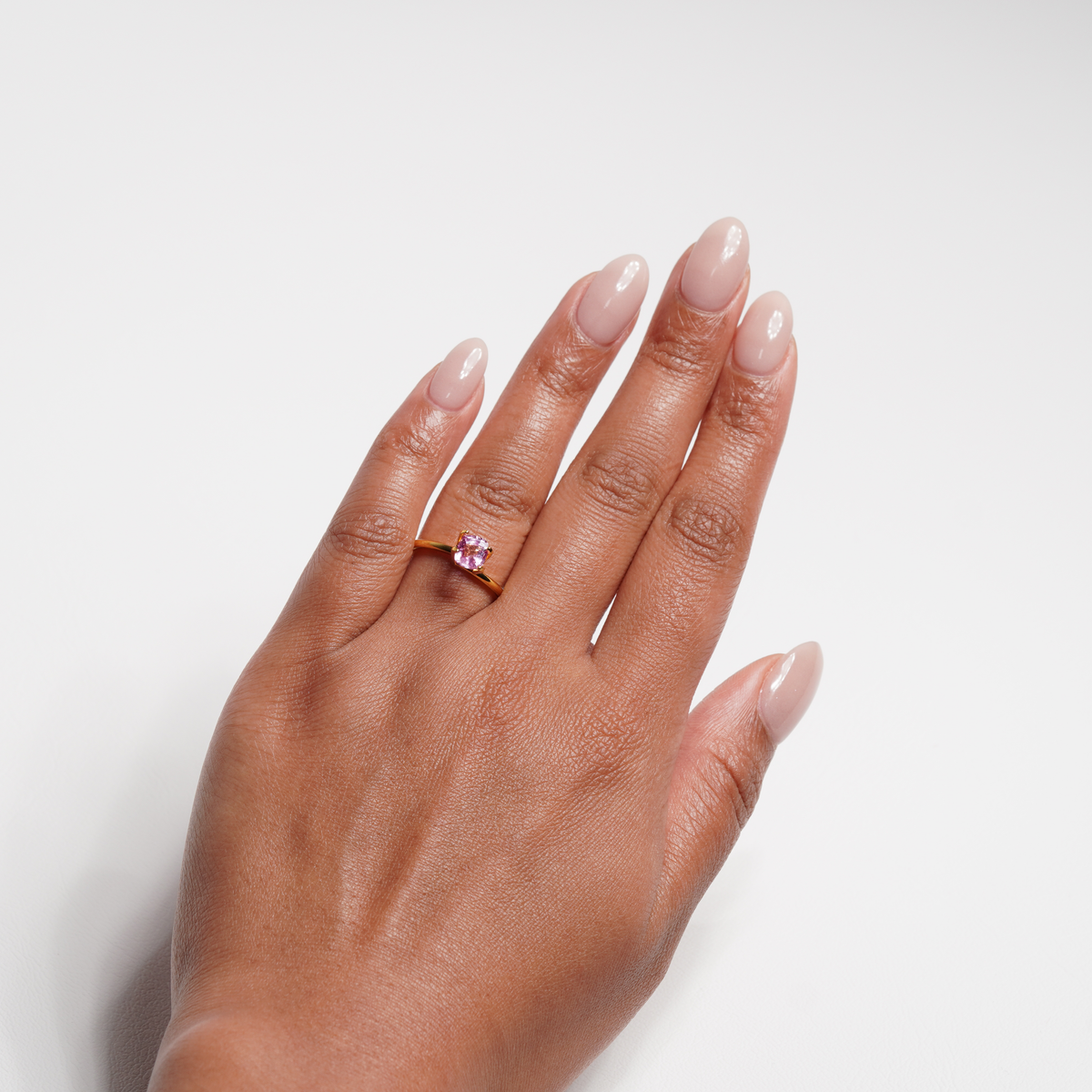 1.1 carat cushion cut pink sapphire ring 