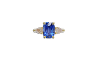 Ceylon Blue 2.47CT Nelum Trilogy 2.47Ct engagement ring — Ruhuna Gemstones