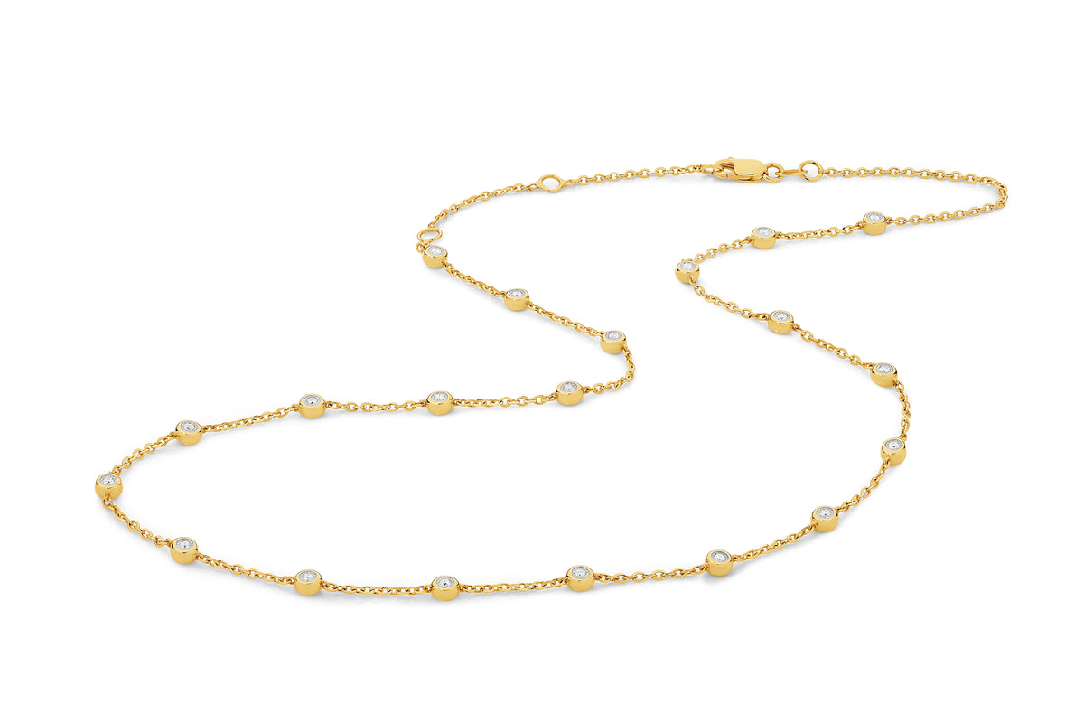 Australian Yellow 0.6CT Talira sapphire necklace side profile — Ruhuna Gemstones