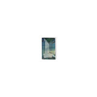1.1 carat baguette parti teal sapphire with mixed green and blue color.