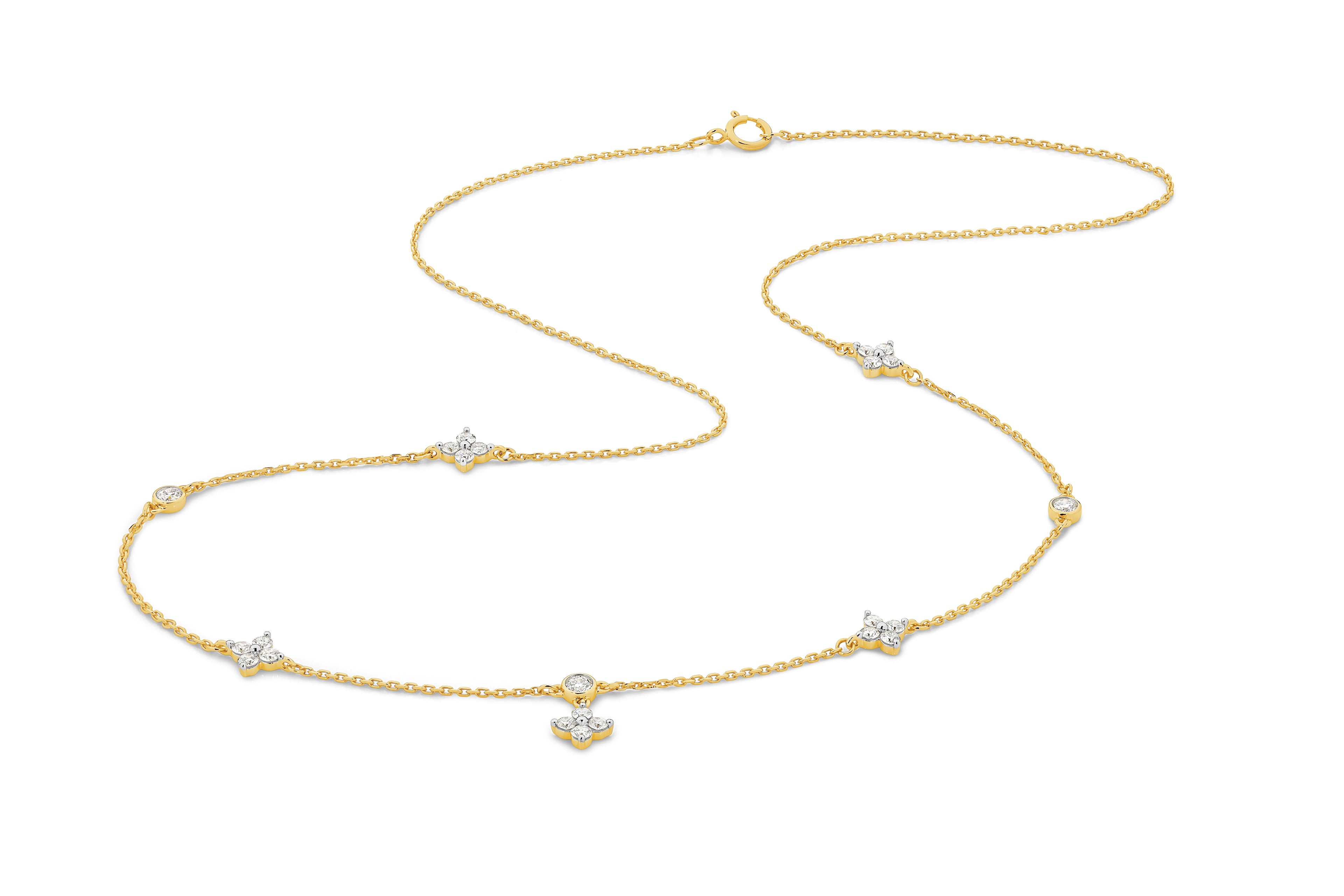 Australian Yellow 0.9CT Ayana sapphire necklace side profile — Ruhuna Gemstones