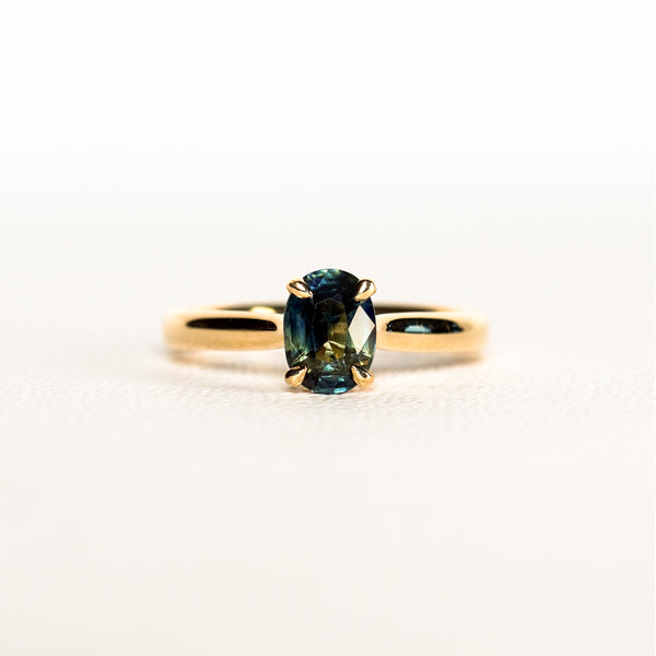 RUHUNA 1.2CT TEAL SAPPHIRE SOLITAIRE RING