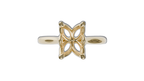 lotus setting engagement ring with pear in 18ct yellow gold.