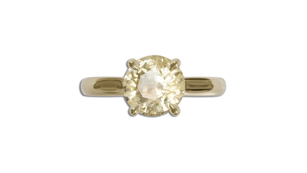 Ceylon Yellow 1.56CT Nelum Solitaire 1.56Ct engagement ring detail view — Ruhuna Gemstones