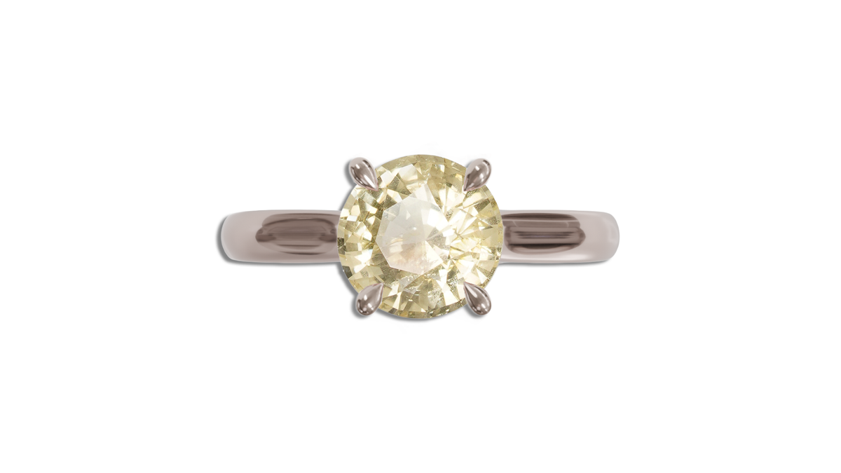 Ceylon Yellow 1.56CT Nelum Solitaire 1.56Ct engagement ring detail view — Ruhuna Gemstones