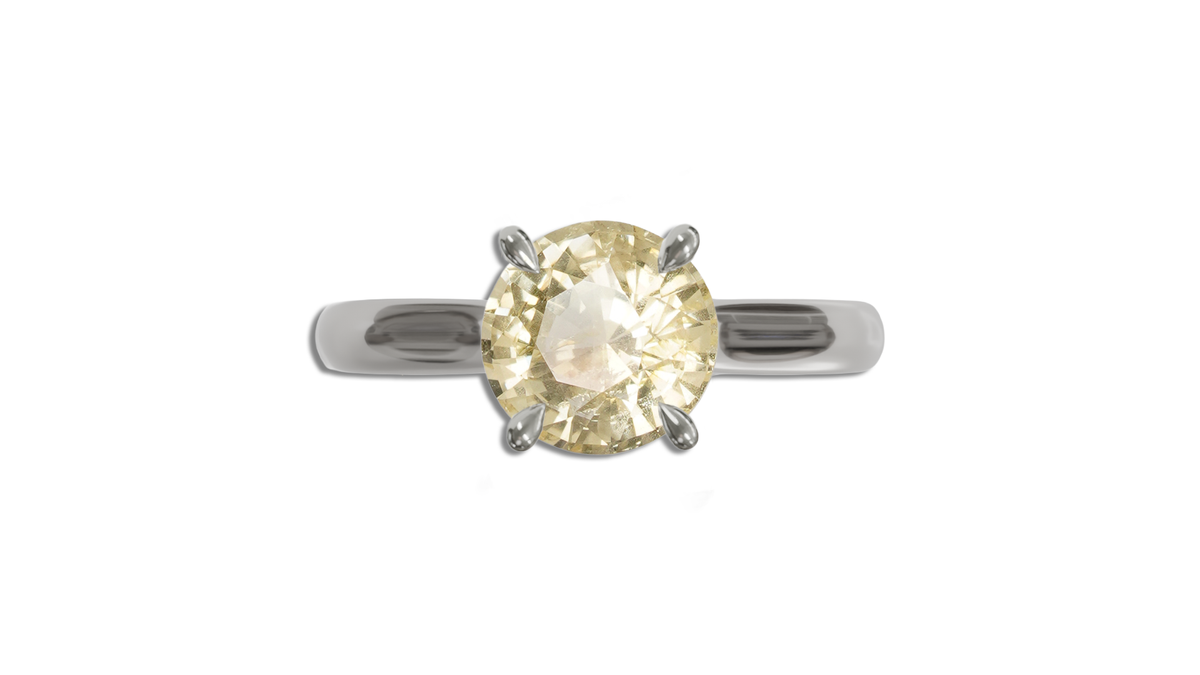 Ceylon Yellow 1.56CT Nelum Solitaire 1.56Ct engagement ring detail view — Ruhuna Gemstones