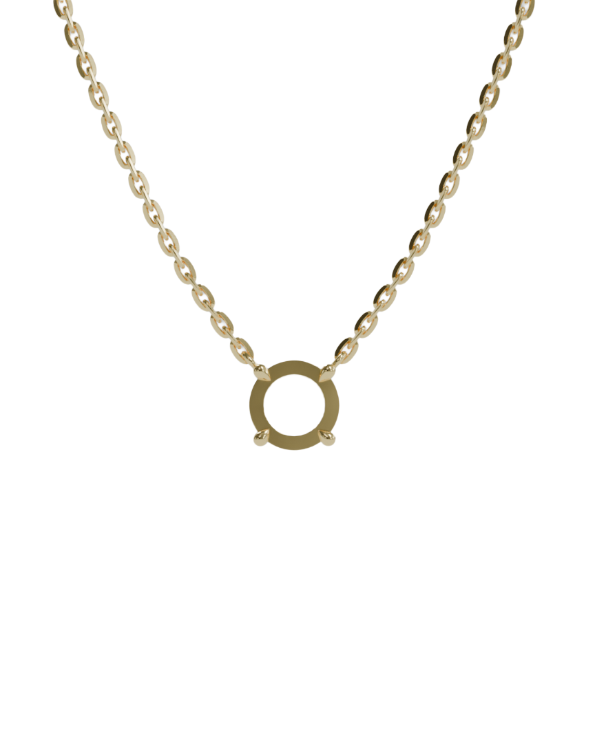 sapphire integrated necklace with double gallery basket in 18ct yellow gold