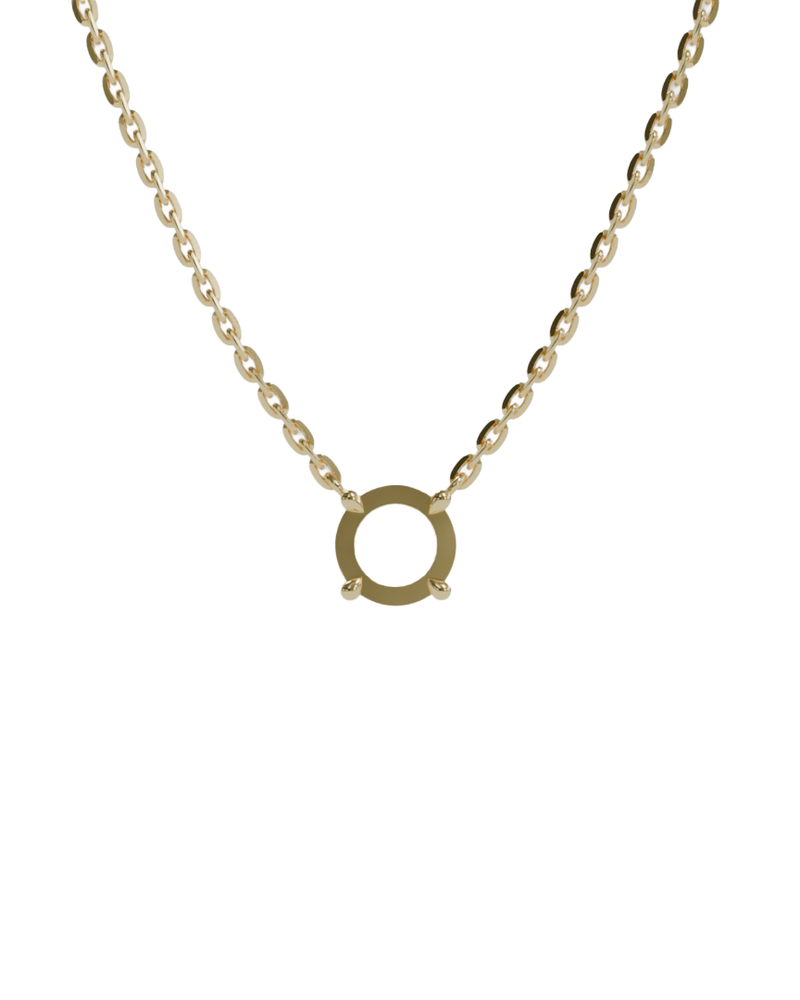 sapphire integrated necklace with double gallery basket in 18ct yellow gold
