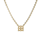 sapphire integrated necklace with lotus basket in 18ct yellow gold