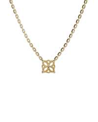 sapphire integrated necklace with lotus basket in 18ct yellow gold