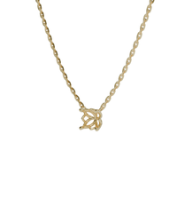 sapphire integrated necklace with lotus basket in 18ct yellow gold