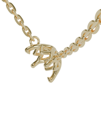 sapphire integrated necklace with lotus basket in 18ct yellow gold