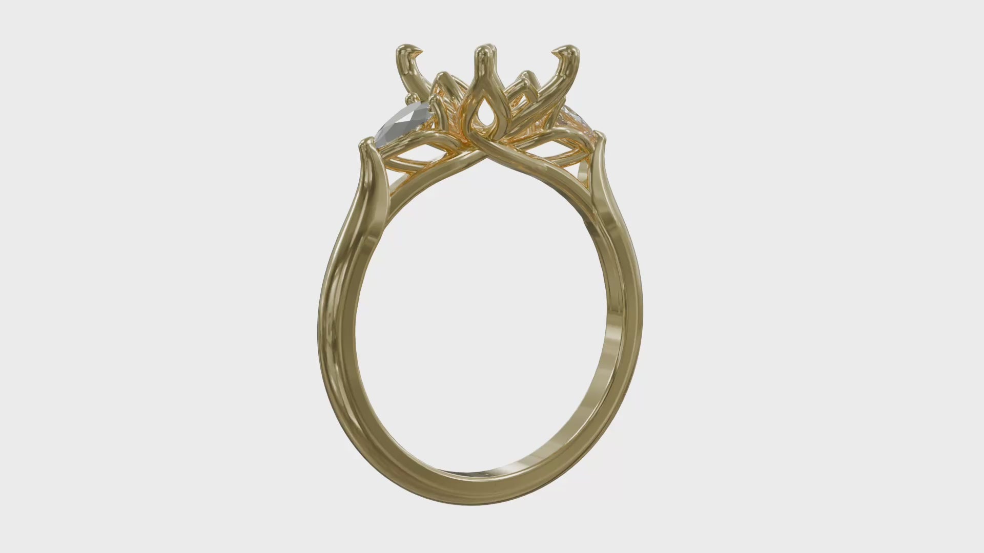 Nelum Trilogy Ring with sapphire - 360 degree product video