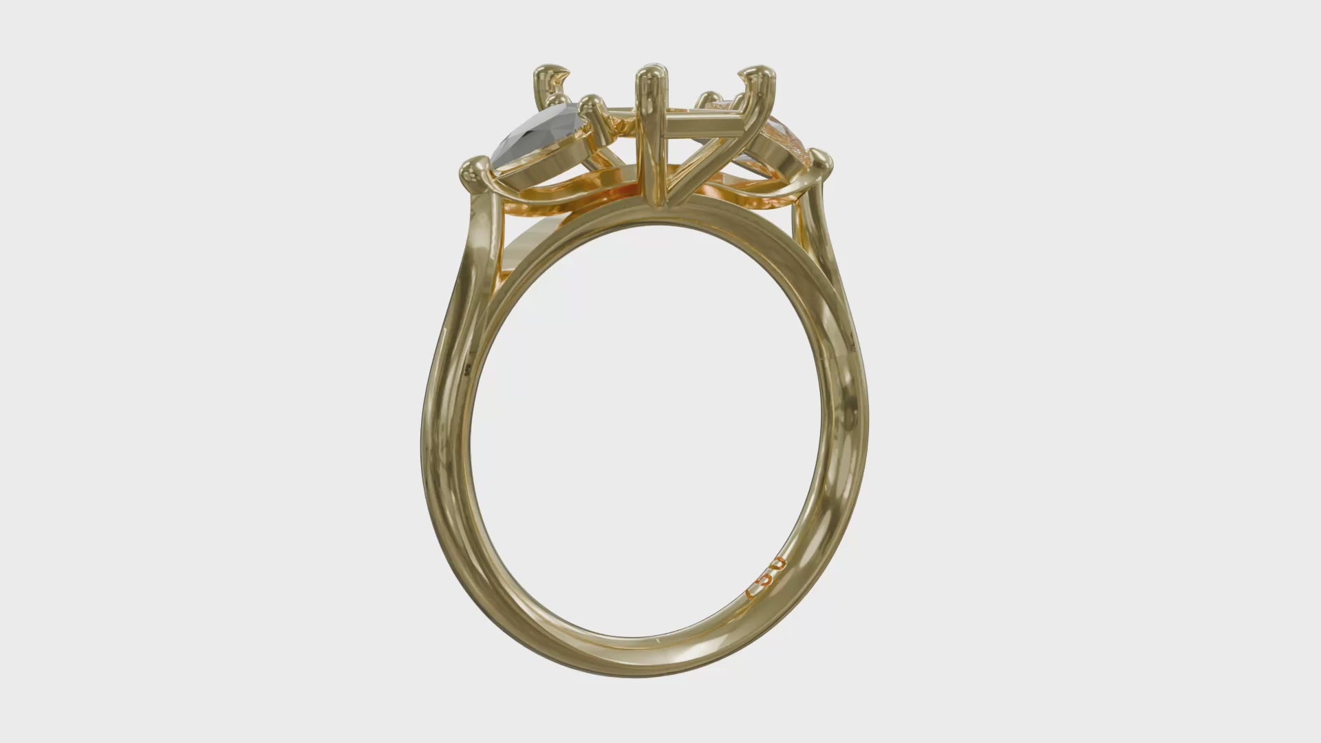 Ella Trilogy Ring with sapphire - 360 degree product video