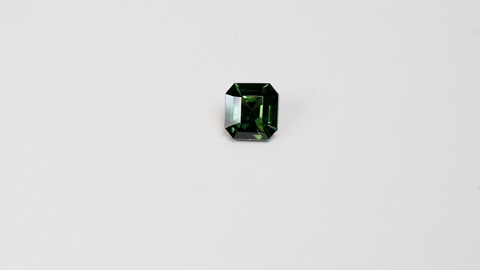 2.60 carat square cut ceylon green sapphire