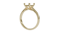 sapphire engagement ring with hidden halo in 18ct yellow gold. Cathedral setting. 