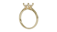 sapphire engagement ring with diamond pave hidden halo in 18ct yellow gold. Cathedral setting. 