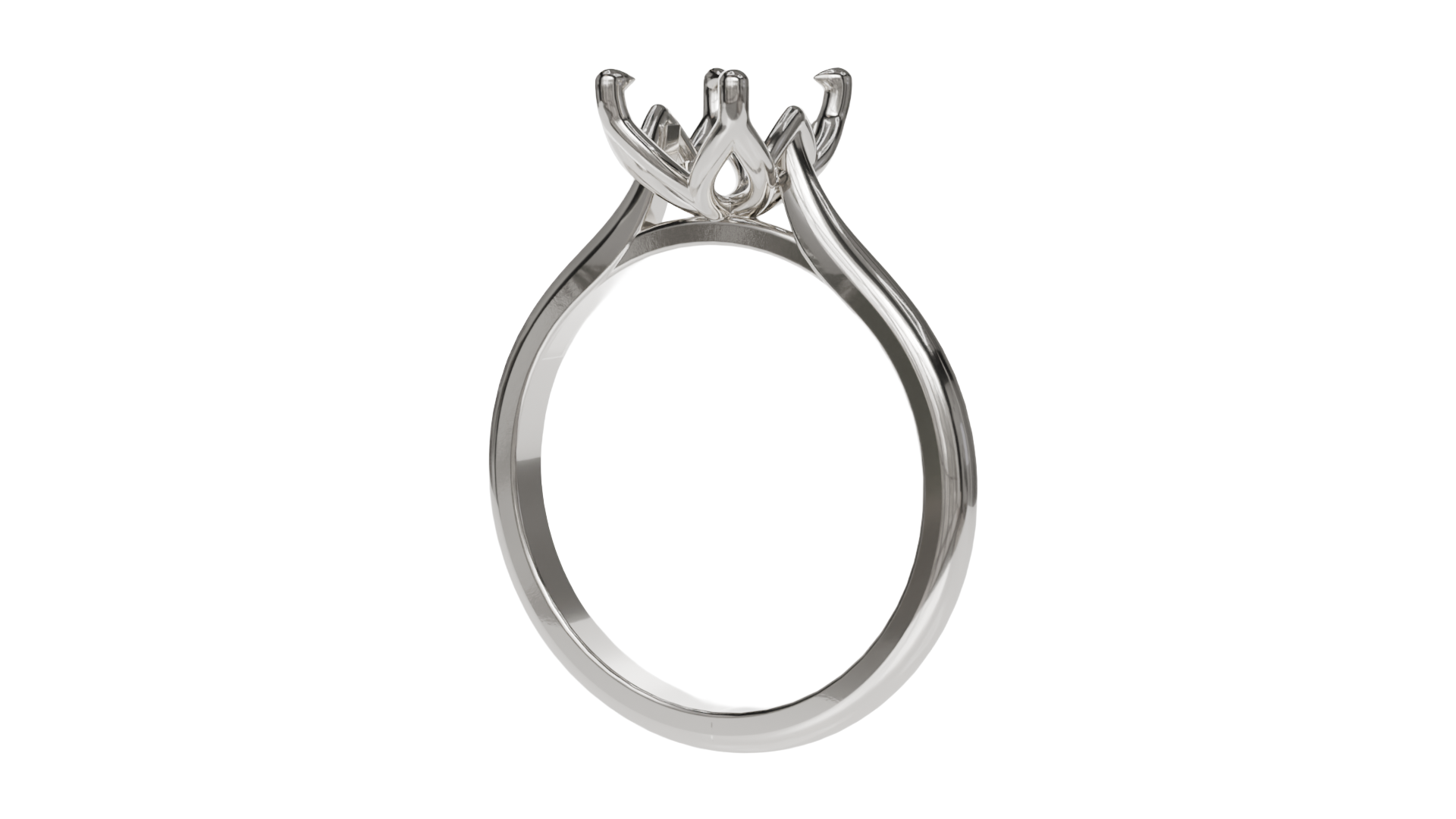 lotus setting engagement ring with pear in platinum