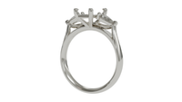 18 CARAT WHITE GOLD sapphire engagement ring with pear cut diamonds in 18ct white gold