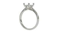 sapphire engagement ring with diamond pave hidden halo in 18ct white gold. Cathedral setting. 