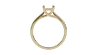 sapphire engagement ring with diamond pave hidden halo in 18ct yellow gold. Cathedral setting. 