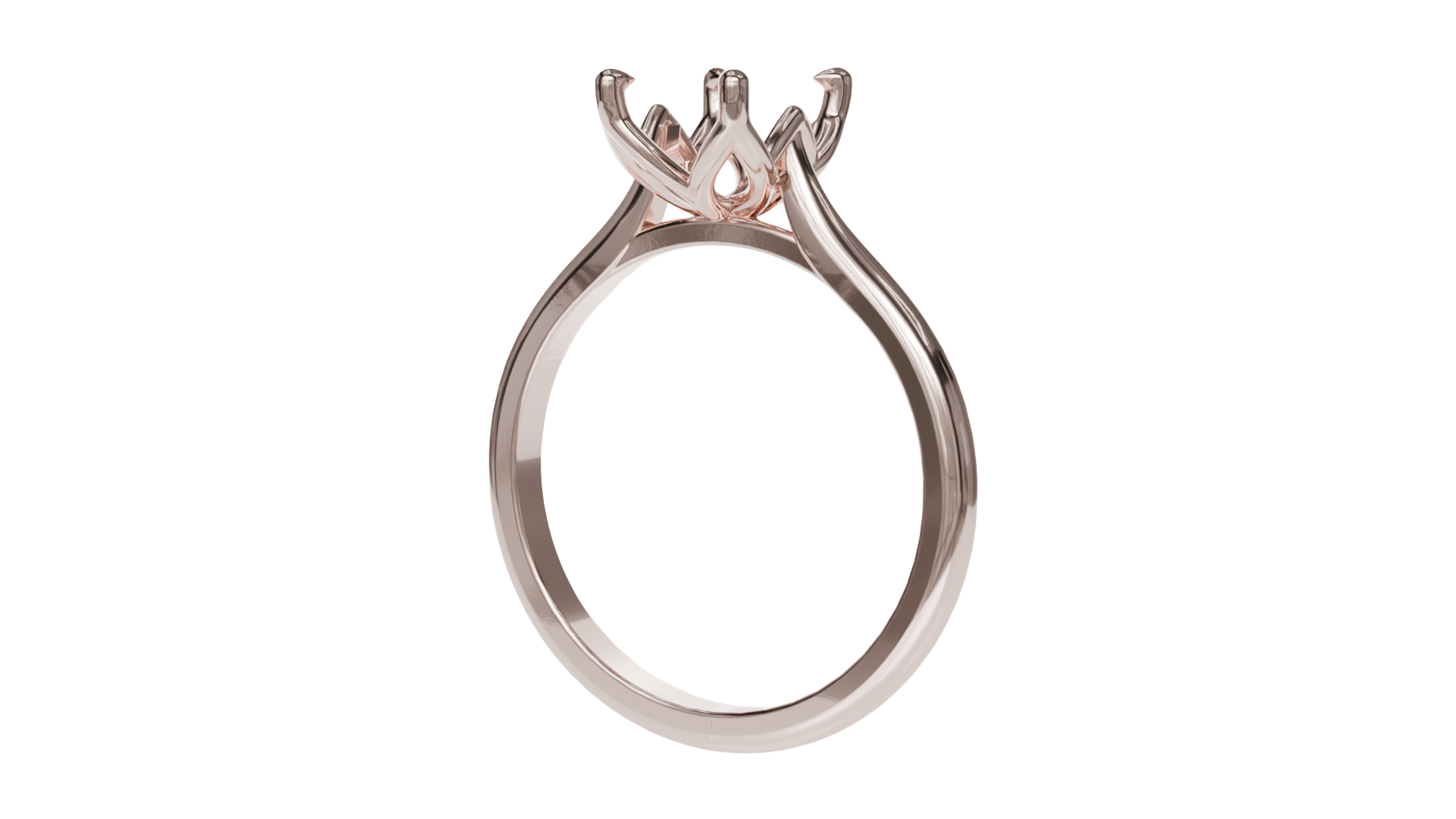 lotus setting engagement ring with pear in 18ct rose gold.