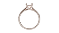 sapphire engagement ring with diamond pave hidden halo in 18ct rose gold. Cathedral setting. 