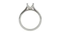 lotus setting engagement ring with pear in 18ct white gold.