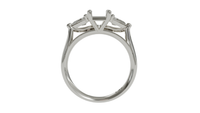 18 CARAT WHITE GOLD sapphire engagement ring with pear cut diamonds in 18ct white gold