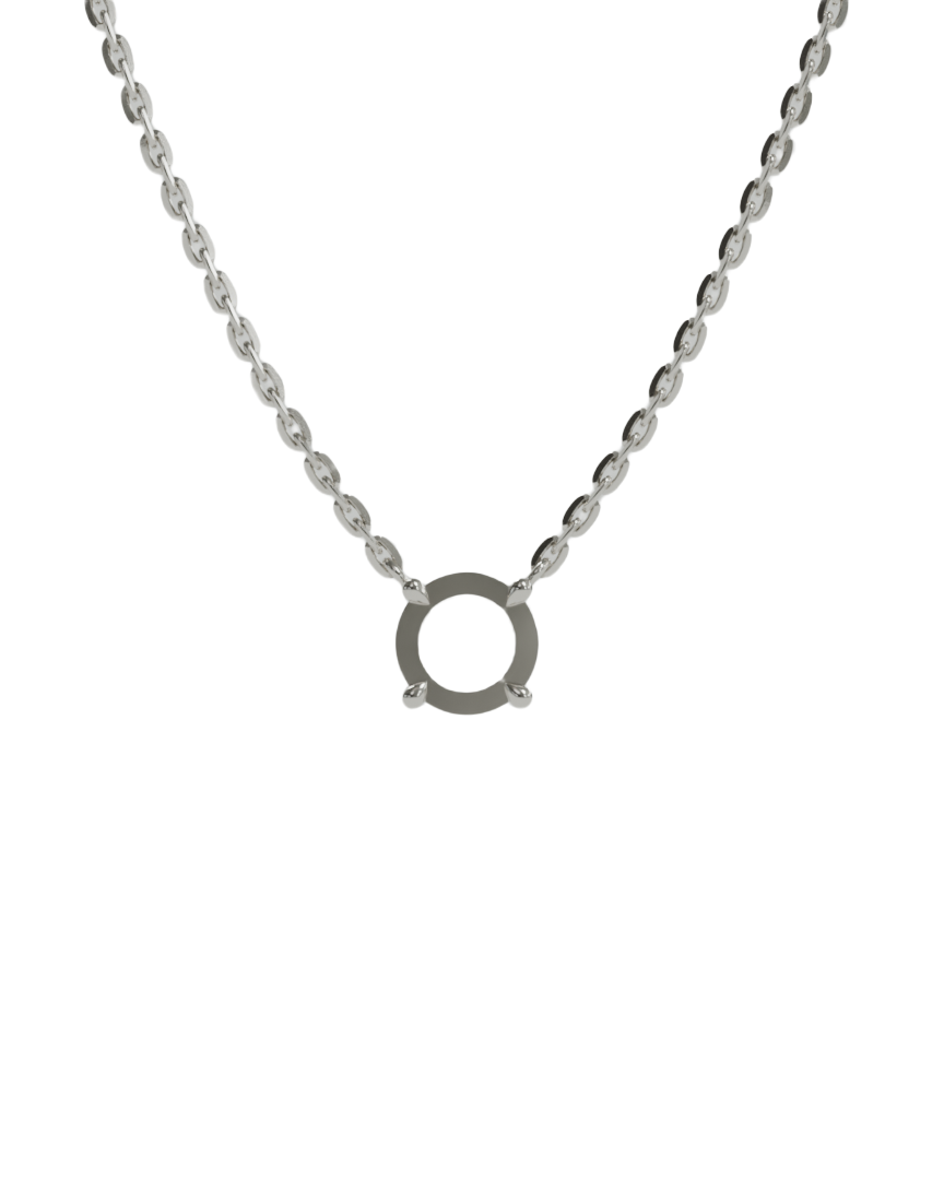 sapphire integrated necklace with double gallery basket in 18ct white gold