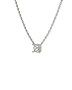 sapphire integrated necklace with lotus basket in 18ct white gold