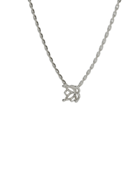 sapphire integrated necklace with lotus basket in 18ct white gold
