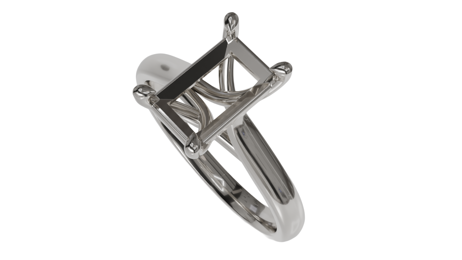 sapphire engagement ring with hidden halo in 18ct white gold. Cathedral setting. 