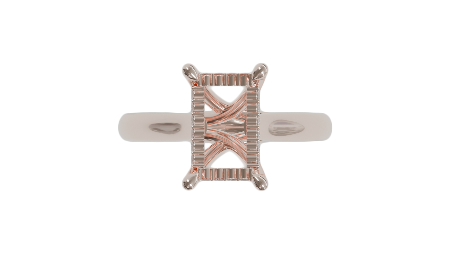 sapphire engagement ring with diamond pave hidden halo in 18ct rose gold. Cathedral setting. 