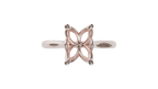 lotus setting engagement ring with pear in 18ct rose gold.